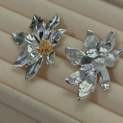 Metal Flower Stud Earrings