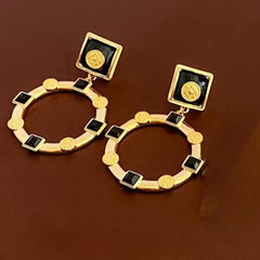 Retro Geometric Drop Earrings