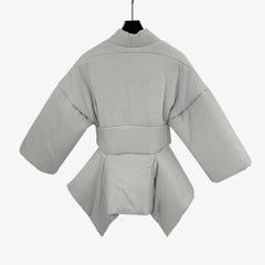 Retro Strap Half Sleeve Thick Cotton Jacket