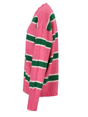 Pink Striped Big Knitted Sweater