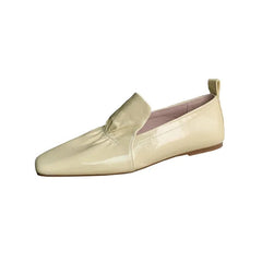 Square Toe Genuine Leather Flat Shoes