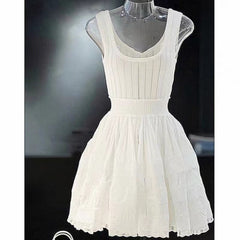 Hollowed Out A-Line Waistband Vest Dress