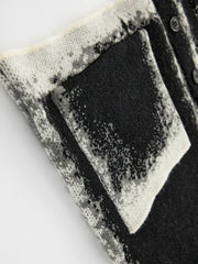 Pre Order: Black Acid Dye Loose Knit Cardigan