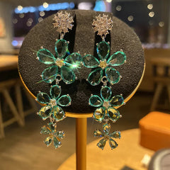 Candy Color Flower Zircon Earrings