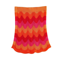 Wavy Striped Knitted Top + Knitted Skirt