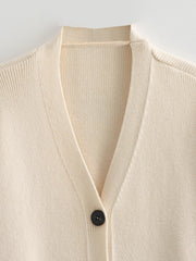 Elegant Knitted Pocket and Hem Stitch Cardigan