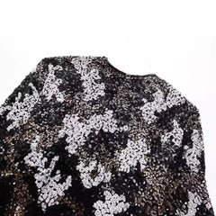 Sequins Buttonless Short Jacket