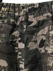 Pre Order: Bronzing Camouflage Multi Pockets Cotton Straight Pants