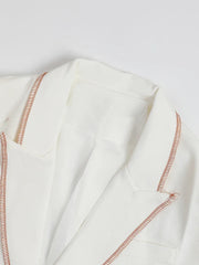 Stitched V-Neck Long Sleeve Loose Fit Blazers
