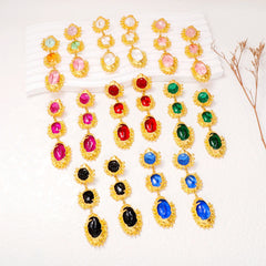 Pre Order: Bohemian Geometric Resin Dangle Earrings