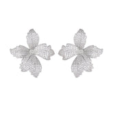 Zircon Blooming Lily Flower Earrings