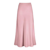 Solid Satin A-Line Skirt