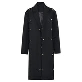 Elegant Solid Button Detachable Trench Coat