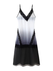Gradient Lace Stitching A-Line Camisole Dress