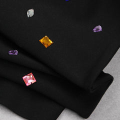 Pre Order: Black Diamond Beaded Maxi Bodycon Dress