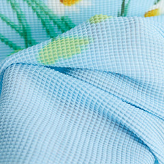 Chic Floral Sky Blue Drapey 2 Piece Top and Skirt Set