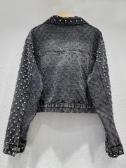 Diamond Long Sleeved Distressed Jacket