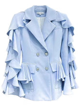 Elegant Solid Double Breasted Blazer