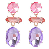Diamond Alloy Multi-layered Geometric Earrings