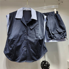 Retro Two-Piece Patchwork Shirt + Skirt