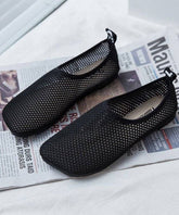 Comfortable Black Flat Shoes Breathable Mesh