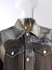 Waist Cinched Retro Denim Jacket