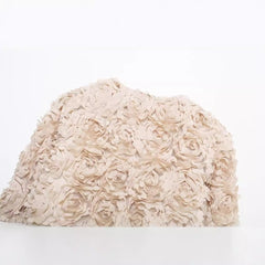 Round Neck Long Sleeved 3D Flower Jacket