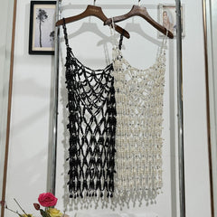 Handmade Beaded Diamond Hollow Out Dress