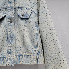 Hot Diamond Loose Short Denim Jacket