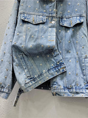 Metal Nail Bead Denim Jacket