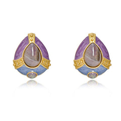 Retro Rhombus Glass Earrings