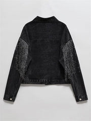 Vintage Loose Tassel Short Denim Jacket