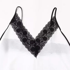 Gradient Lace Stitching A-Line Camisole Dress