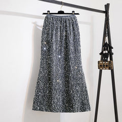 Sequined High Waist Fishtail Skirt