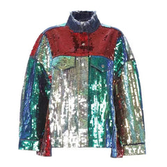 Multicolor Sequined Loose Jacket