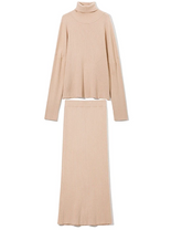 Solid Turtleneck Sweater + Skirt