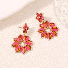 Retro Exaggerated Flower Earrings