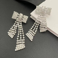 Retro Bow Zircon Earrings
