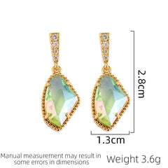 Irregular Crystal Glass Dangle Drop Earrings