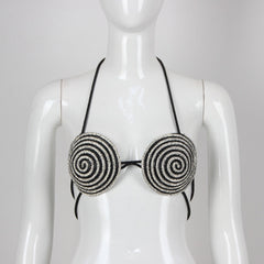 Circular Chain Strap Bra