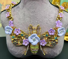 Pre Order: Bee Flower Necklace + Earrings