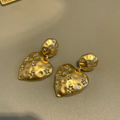 Vintage Medieval Heart Earrings