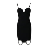 Rhinestone Hollow Bandage Dress