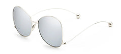 Mirror Round Oversized Contort Leg Sunglasses
