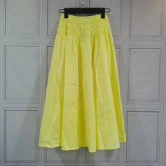 Yellow Pleated Cropped Top + A-Line Pleated Skirt Set