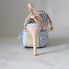 Pre Order: Bow Tie Striped High Heels