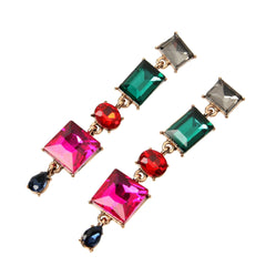 Geometric Irregular Crystal Earrings
