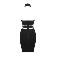 Sexy Hollow Out Halter Neck Bandage Dress