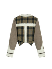 Vintage Plaid Spliced Jacket