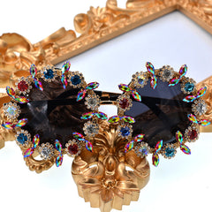 Pre Order: Baroque Diamond Studded Exaggerated Sunglasses
